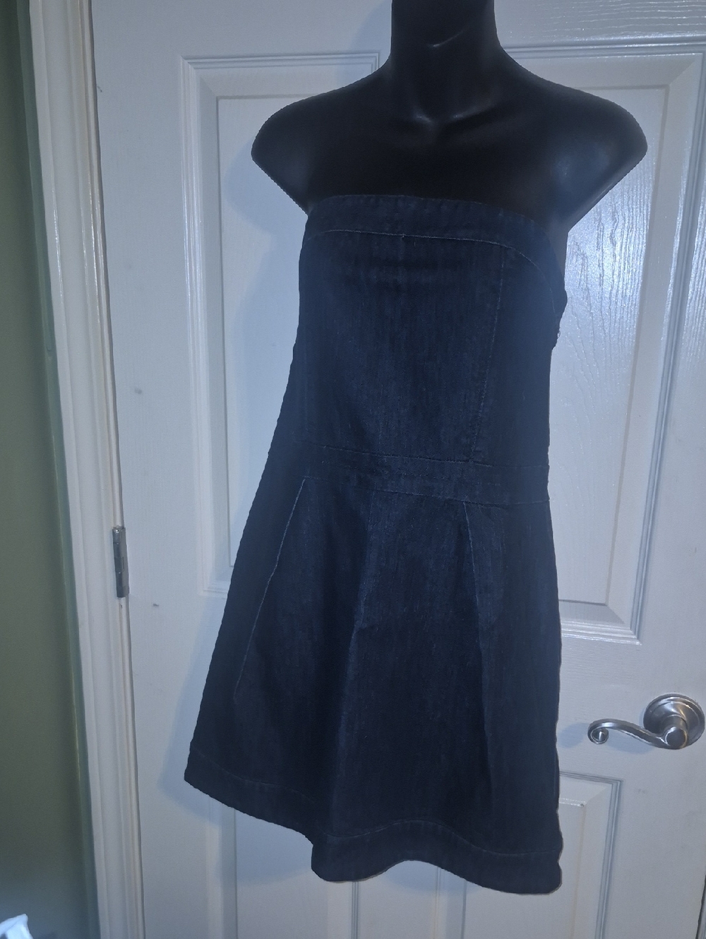 Boom Boom Jeans Black Strapless Denim Mini Dress
